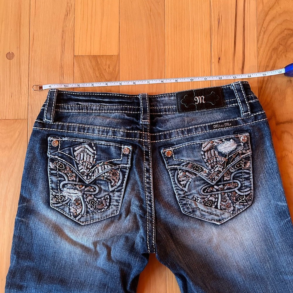 Miss Me Dark Blue Jeans with Contrast Stitching